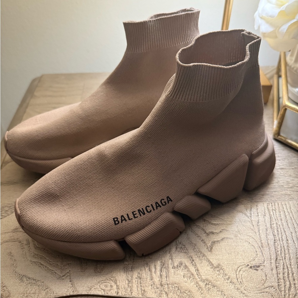 Balenciaga Tan Sock Sneakers - Picture 4 of 5